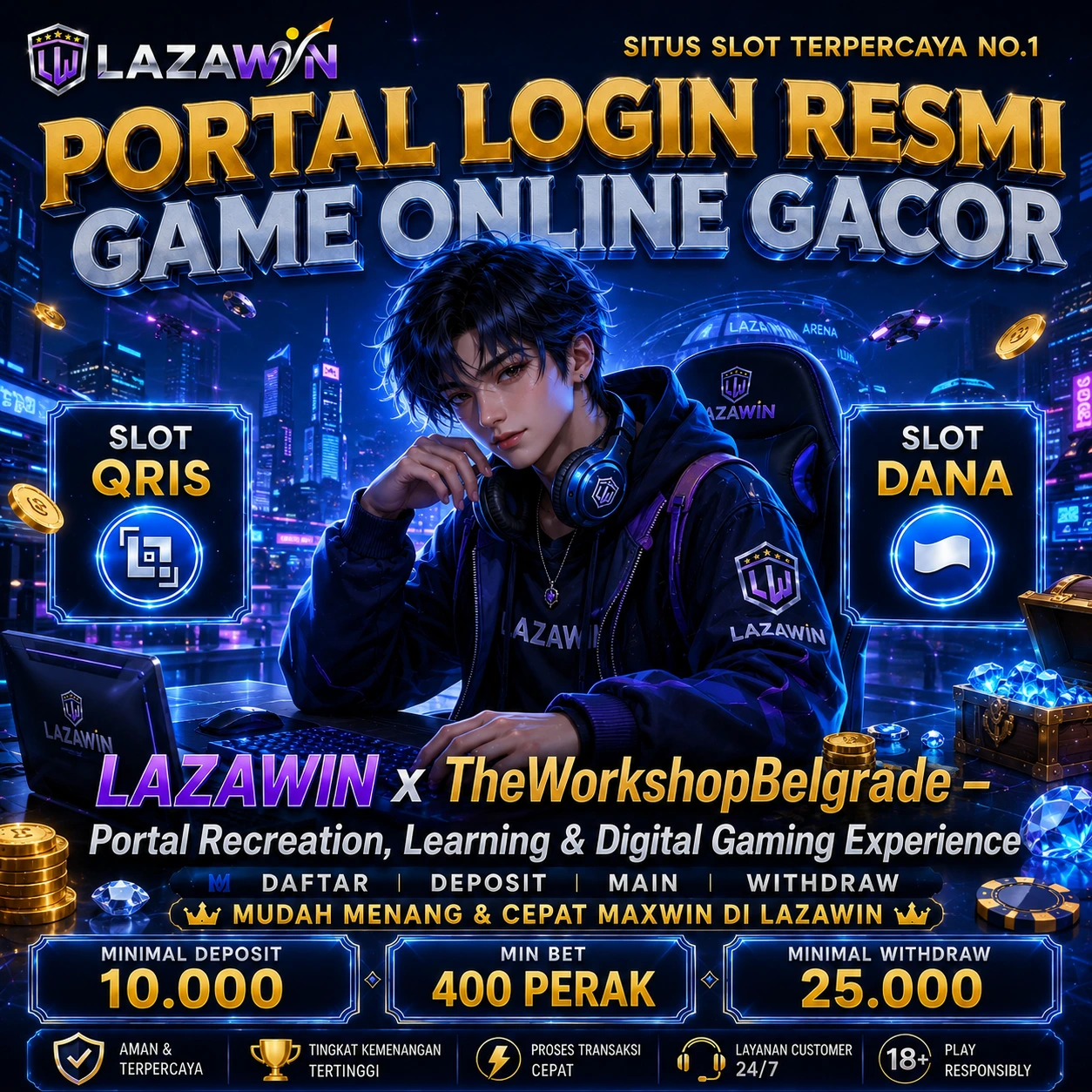 LAZAWIN x TheWorkshopBelgrade 🎮 Recreation & Learning Gaming World Terlengkap Indonesia 2026