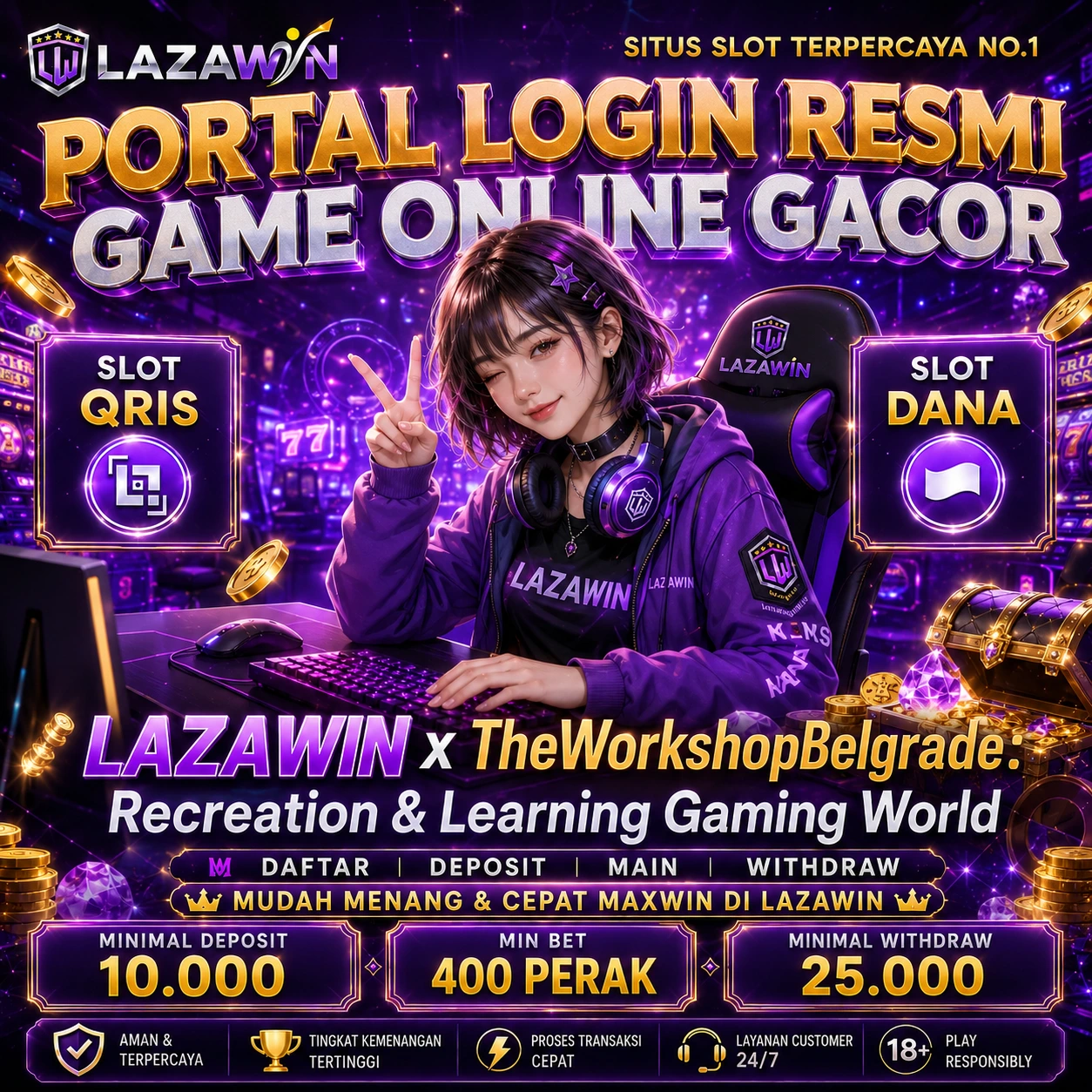 LAZAWIN x TheWorkshopBelgrade 🎮 Recreation & Learning Gaming World Terlengkap Indonesia 2026